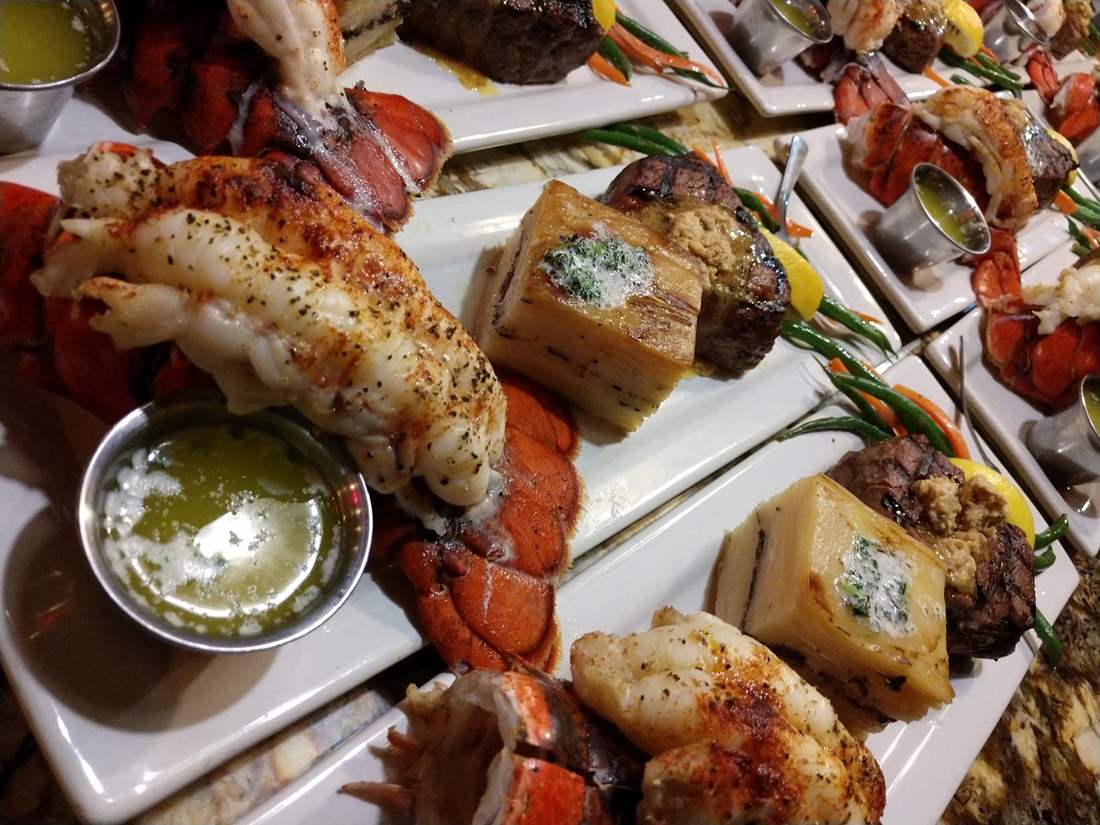 Surf and turf: Steak and lobster