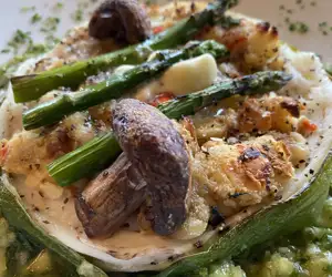 Mushroom, leek amd asparagus 