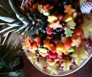 Bistro 101 prides itself on paying attention to detail. Our holiday fruit salad.