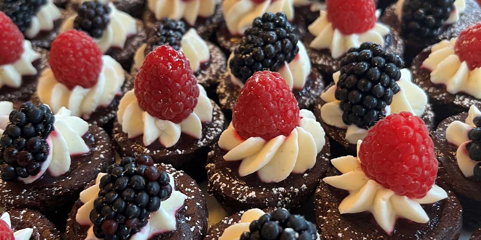 Brownies with chantilly cream