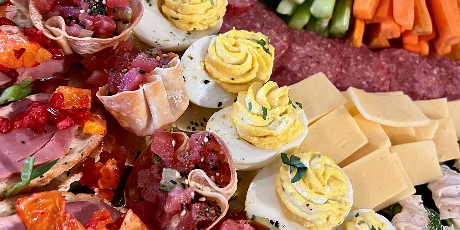 We do beautifully built charcuterie boards for special events.