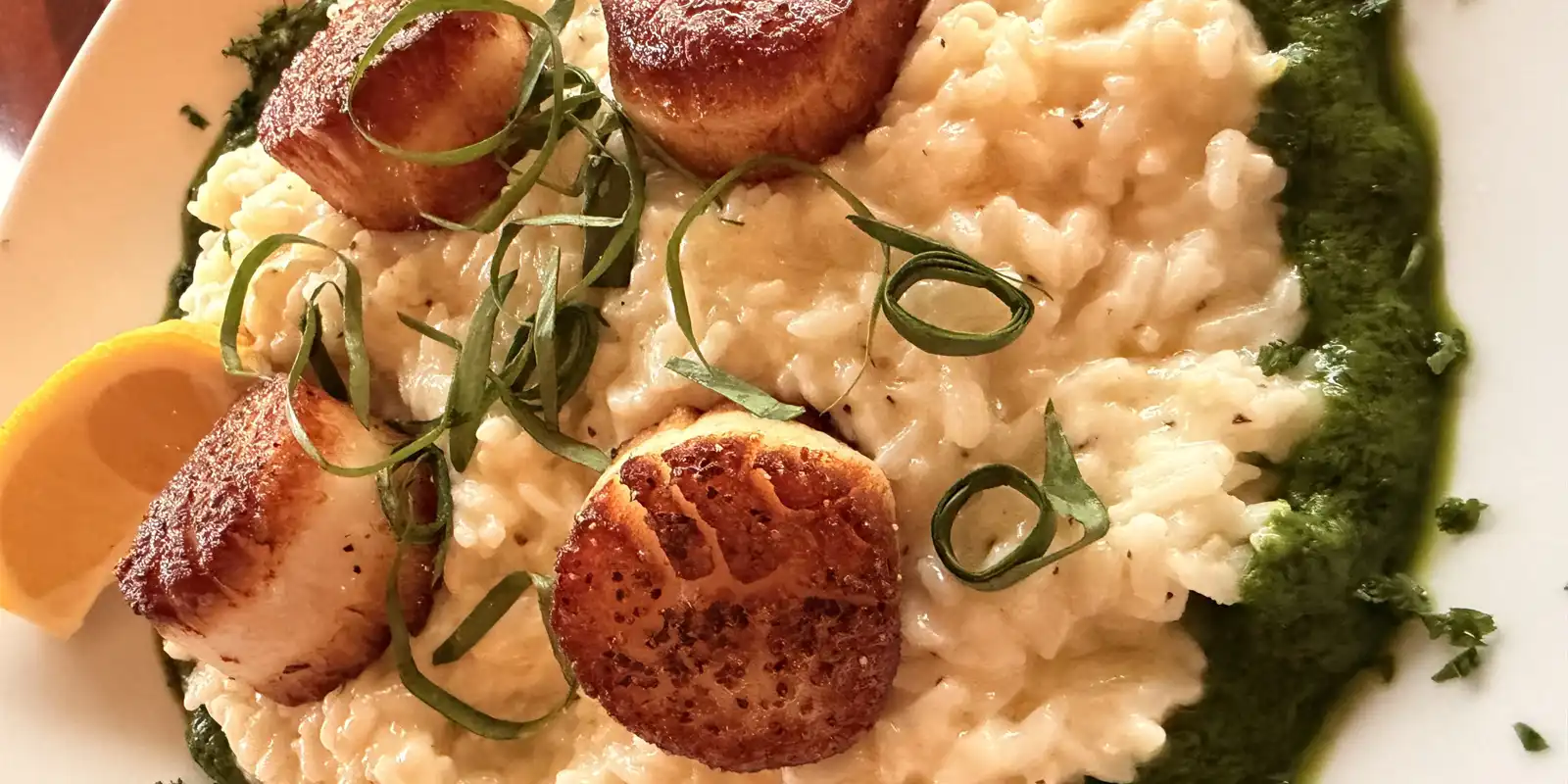Spring risotto with wild ramps, watercress and nettles.