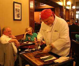 Serving table side on Valentine’s Day