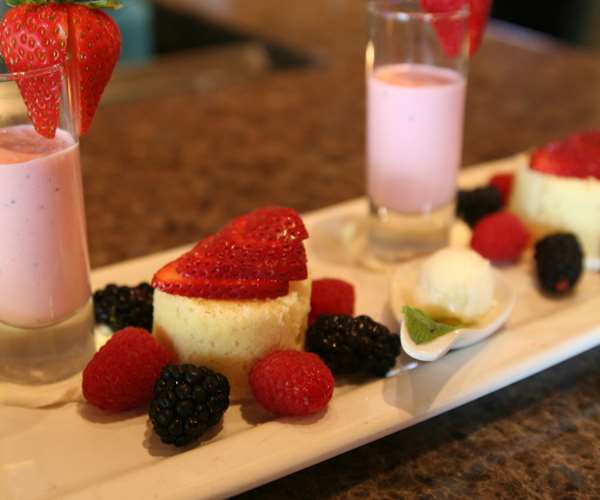 Deconstructed strawberry shortcake